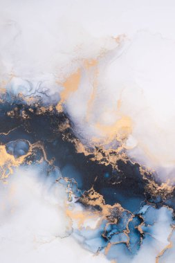 Soyut arkaplan için özgün tablodaki mermer mürekkep soyut sanat. Resim, Kintsuki mürekkep sanatının düz mermer arkaplan desenini yaratmak için yüksek kaliteli kağıt dokusuna boyanmış. .