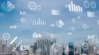 İş verileri analitik arayüzü akıllı şehrin üzerinde uçuyor ve iş zekasının geleceğini değiştiriyor. Stratejik plan için büyük verileri analiz etmek için bilgisayar yazılımı ve yapay zeka kullanılır .