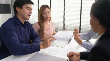 Commercial contract signed by competent people of various ethnicities. Trade agreements, two-party business transactions.