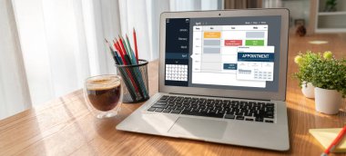 İnternet sitesindeki modish regrition için çevrimiçi aplikasyon rezervasyon takvimi