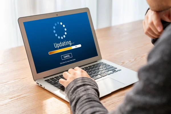 Programuppdatering Datorn För Modish Version Enhetsmjukvara Uppgradering — Stockfoto