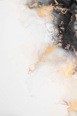 Soyut arkaplan için özgün tablodaki mermer mürekkep soyut sanat. Resim, Kintsuki mürekkep sanatının düz mermer arkaplan desenini yaratmak için yüksek kaliteli kağıt dokusuna boyanmış. .