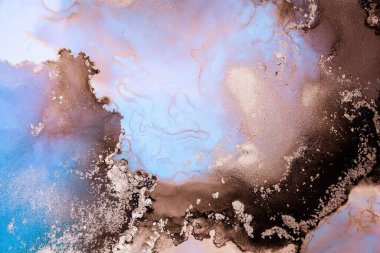 Soyut arkaplan için özgün tablodaki mermer mürekkep soyut sanat. Boyama, ombre alkol mürekkebinin pürüzsüz mermer arkaplan desenini yaratmak için yüksek kaliteli kağıt dokusuna boyanmış. .