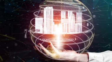 İnşaat tasarımında yenilikçi mimari ve yenilikçi mühendislik. Modern gayrimenkul ve emlak geliştirme kavramı.