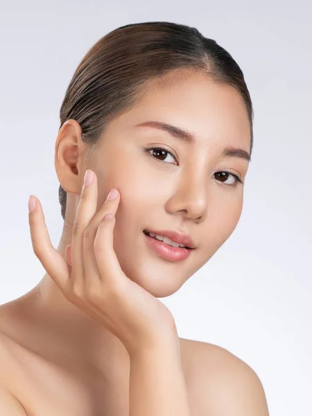 Portrait Gorgeous Young Girl Posing Beauty Gesture Healthy Clear Skin — 图库照片