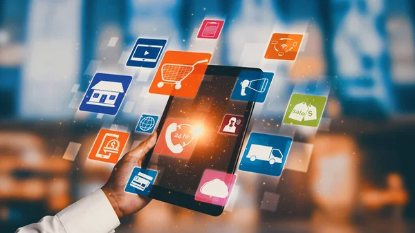Omni Channel Technology Online Retail Business Approach Multichannel Marketing Social — Stock fotografie