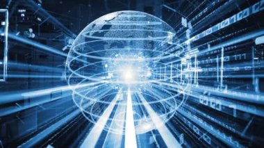 Fütürist küresel sosyal medya, insanlar iletişim ağı ve dijital veri paylaşımı kuruyor. Yeni bilgi çağındaki küresel eğilimleri değiştiren akıllı dijital dönüşüm ve teknoloji bozulması kavramı .