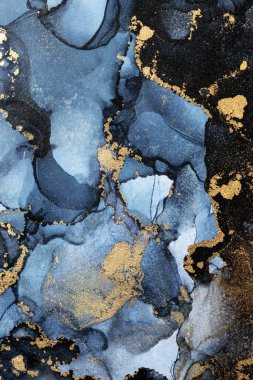 Soyut arkaplan için özgün tablodaki mermer mürekkep soyut sanat. Resim, Kintsuki mürekkep sanatının düz mermer arkaplan desenini yaratmak için yüksek kaliteli kağıt dokusuna boyanmış. .