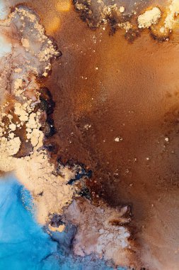 Soyut arkaplan için özgün tablodaki mermer mürekkep soyut sanat. Boyama, ombre alkol mürekkebinin pürüzsüz mermer arkaplan desenini yaratmak için yüksek kaliteli kağıt dokusuna boyanmış. .