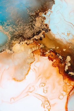 Soyut arkaplan için özgün tablodaki mermer mürekkep soyut sanat. Boyama, ombre alkol mürekkebinin pürüzsüz mermer arkaplan desenini yaratmak için yüksek kaliteli kağıt dokusuna boyanmış. .