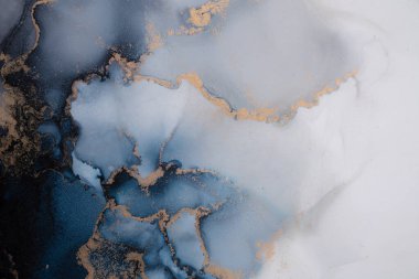 Soyut arkaplan için özgün tablodaki mermer mürekkep soyut sanat. Boyama, ombre alkol mürekkebinin pürüzsüz mermer arkaplan desenini yaratmak için yüksek kaliteli kağıt dokusuna boyanmış. .