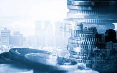 Finans ve para teknolojisi iş refahı ve varlık yönetimi kavramı. Yaratıcı grafik, refah karı elde etmek için değerli varlıklara yatırım yaparak ekonomi ve mali büyümeyi gösteriyor .