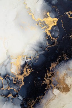 Soyut arkaplan için özgün tablodaki mermer mürekkep soyut sanat. Resim, Kintsuki mürekkep sanatının düz mermer arkaplan desenini yaratmak için yüksek kaliteli kağıt dokusuna boyanmış. .