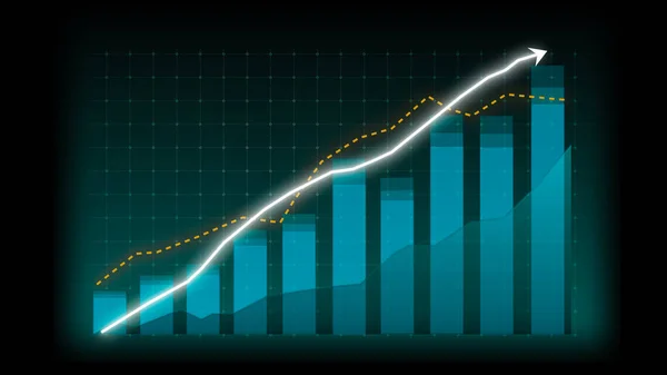 Koncepce Růstu Podnikání Narážkovém Grafu Znázorňující Růst Tržeb Marketingu Směrem — Stock fotografie