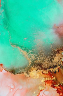 Soyut arkaplan için özgün tablodaki mermer mürekkep soyut sanat. Boyama, ombre alkol mürekkebinin pürüzsüz mermer arkaplan desenini yaratmak için yüksek kaliteli kağıt dokusuna boyanmış. .