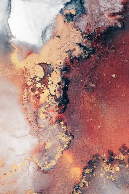 Enfes orjinal resmin mermer mürekkep sanatının soyut arkaplanını yakmak. Boyama, ombre alkol mürekkebinin pürüzsüz mermer arkaplan desenini yaratmak için yüksek kaliteli kağıt dokusuna boyanmış. .