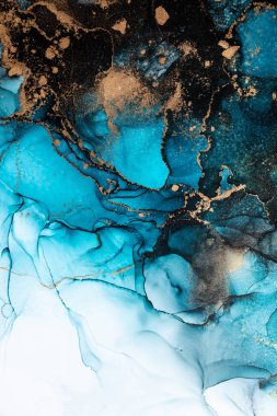 Soyut arkaplan için özgün tablodaki mermer mürekkep soyut sanat. Resim, Kintsuki mürekkep sanatının düz mermer arkaplan desenini yaratmak için yüksek kaliteli kağıt dokusuna boyanmış. .