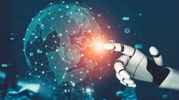 Robot Futurista Inteligencia Artificial Revolucionario Desarrollo Tecnología Concepto Aprendizaje Automático —  Fotos de Stock