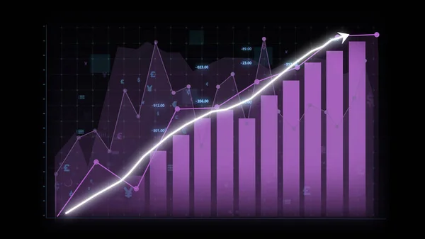 Business Growth Concept Allusive Graph Chart Showing Marketing Sales Profit — Stock Photo, Image