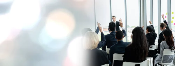 Group Business People Meeting Seminar Conference Widen View Audience Listening — Stock Photo, Image