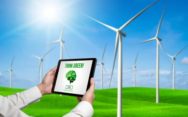 Зелена Трансформація Бізнесу Збереження Навколишнього Середовища Концепція Бізнесу Esg Бізнесмен — стокове фото
