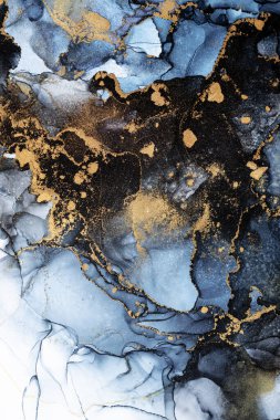Soyut arkaplan için özgün tablodaki mermer mürekkep soyut sanat. Resim, Kintsuki mürekkep sanatının düz mermer arkaplan desenini yaratmak için yüksek kaliteli kağıt dokusuna boyanmış. .