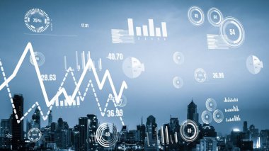 İş verileri analitik arayüzü akıllı şehrin üzerinde uçuyor ve iş zekasının geleceğini değiştiriyor. Stratejik plan için büyük verileri analiz etmek için bilgisayar yazılımı ve yapay zeka kullanılır .