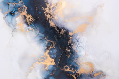 Soyut arkaplan için özgün tablodaki mermer mürekkep soyut sanat. Boyama, ombre alkol mürekkebinin pürüzsüz mermer arkaplan desenini yaratmak için yüksek kaliteli kağıt dokusuna boyanmış. .