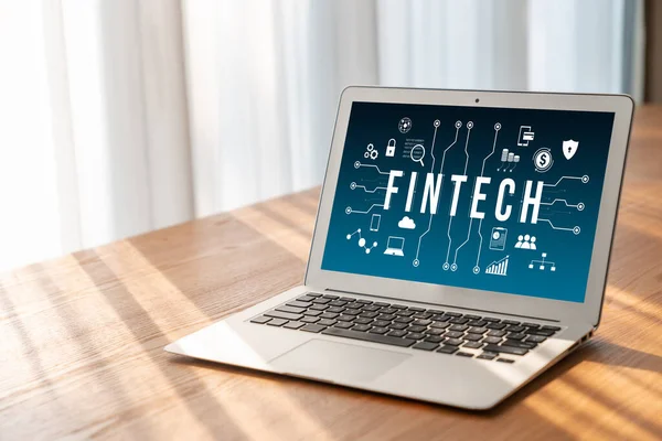 Fintech Οικονομικό Λογισμικό Τεχνολογίας Για Modish Επιχείρηση Για Αναλύσει Στρατηγική — Φωτογραφία Αρχείου