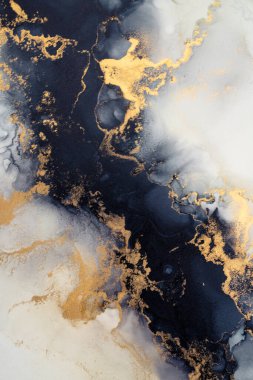 Soyut arkaplan için özgün tablodaki mermer mürekkep soyut sanat. Resim, Kintsuki mürekkep sanatının düz mermer arkaplan desenini yaratmak için yüksek kaliteli kağıt dokusuna boyanmış. .