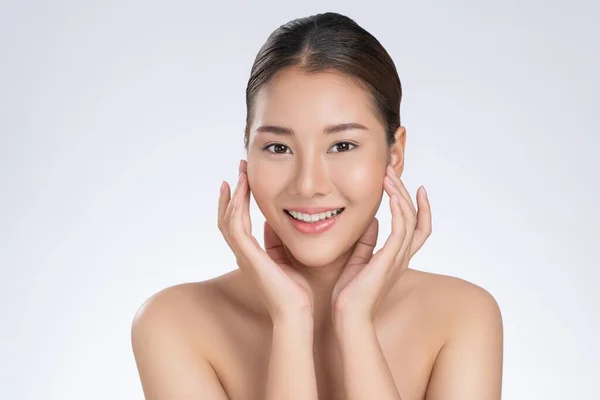 Portrait Gorgeous Young Girl Posing Beauty Gesture Healthy Clear Skin — 图库照片