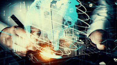 İnşaat tasarımında yenilikçi mimari ve yenilikçi mühendislik. Modern gayrimenkul ve emlak geliştirme kavramı.