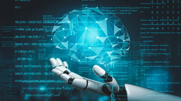 Futurystyczny Robot Sztuczna Inteligencja Rewolucyjny Rozwoju Technologii Koncepcji Uczenia Maszynowego — Zdjęcie stockowe