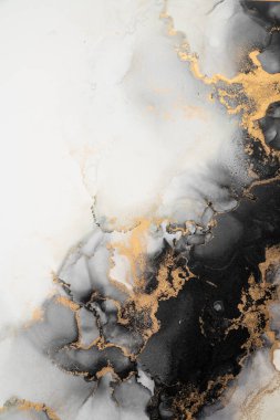 Soyut arkaplan için özgün tablodaki mermer mürekkep soyut sanat. Resim, Kintsuki mürekkep sanatının düz mermer arkaplan desenini yaratmak için yüksek kaliteli kağıt dokusuna boyanmış. .