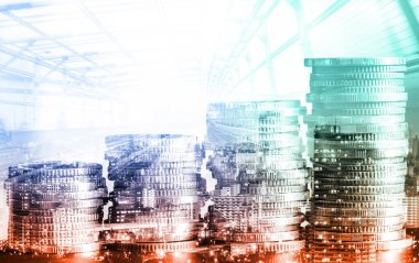 Finans ve para teknolojisi iş refahı ve varlık yönetimi kavramı. Yaratıcı grafik, refah karı elde etmek için değerli varlıklara yatırım yaparak ekonomi ve mali büyümeyi gösteriyor .