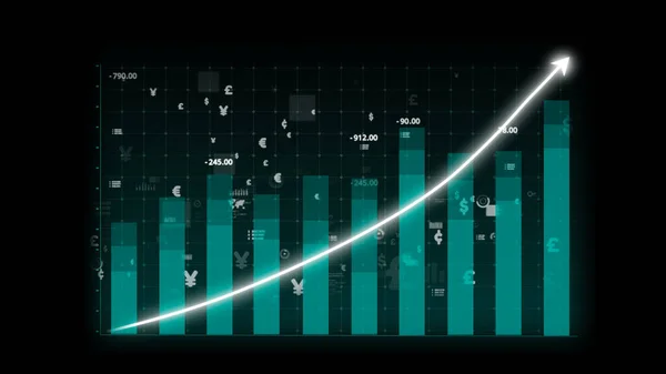 Concept Croissance Des Entreprises Dans Graphique Allusif Montrant Que Les — Photo