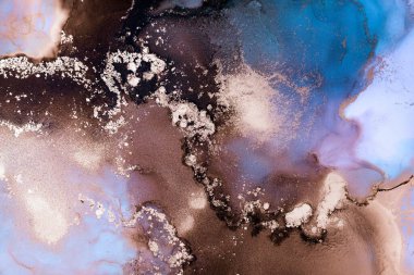 Soyut arkaplan için özgün tablodaki mermer mürekkep soyut sanat. Boyama, ombre alkol mürekkebinin pürüzsüz mermer arkaplan desenini yaratmak için yüksek kaliteli kağıt dokusuna boyanmış. .