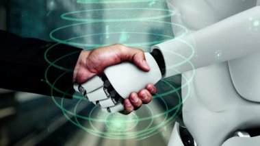 Internet connection controlled by AI robot huminoid and machine learning process to analyze data connectivity and cyber security . 3D rendering .