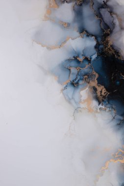 Soyut arkaplan için özgün tablodaki mermer mürekkep soyut sanat. Resim, Kintsuki mürekkep sanatının düz mermer arkaplan desenini yaratmak için yüksek kaliteli kağıt dokusuna boyanmış. .