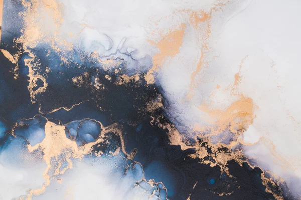 Soyut arkaplan için özgün tablodaki mermer mürekkep soyut sanat. Boyama, ombre alkol mürekkebinin pürüzsüz mermer arkaplan desenini yaratmak için yüksek kaliteli kağıt dokusuna boyanmış. .