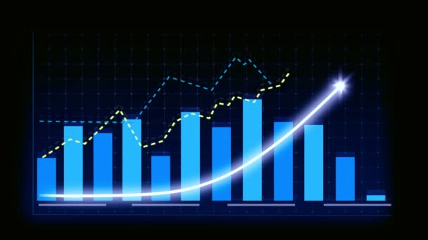 Concepto Crecimiento Del Negocio Gráfico Alusivo Que Muestra Ganancias Ventas — Vídeos de Stock