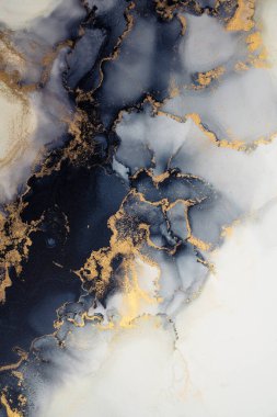 Soyut arkaplan için özgün tablodaki mermer mürekkep soyut sanat. Resim, Kintsuki mürekkep sanatının düz mermer arkaplan desenini yaratmak için yüksek kaliteli kağıt dokusuna boyanmış. .