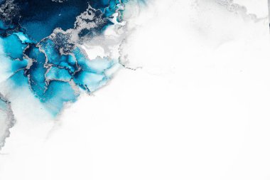 Soyut arkaplan için özgün tablodaki mermer mürekkep soyut sanat. Boyama, ombre alkol mürekkebinin pürüzsüz mermer arkaplan desenini yaratmak için yüksek kaliteli kağıt dokusuna boyanmış. .