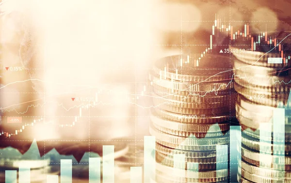 Finanzierungs Und Geldtechnologie Hintergrundkonzept Für Wirtschaftlichen Wohlstand Und Vermögensverwaltung Kreative — Stockfoto