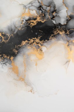 Soyut arkaplan için özgün tablodaki mermer mürekkep soyut sanat. Resim, Kintsuki mürekkep sanatının düz mermer arkaplan desenini yaratmak için yüksek kaliteli kağıt dokusuna boyanmış. .