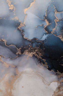 Soyut arkaplan için özgün tablodaki mermer mürekkep soyut sanat. Resim, Kintsuki mürekkep sanatının düz mermer arkaplan desenini yaratmak için yüksek kaliteli kağıt dokusuna boyanmış. .