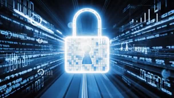 Kybernetická Bezpečnost Online Ochrana Dat Tichým Zabezpečeným Šifrovacím Softwarem Koncepce — Stock video