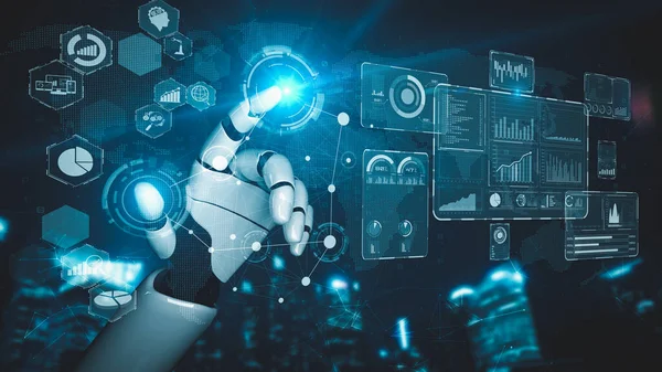Futuristische Roboter Künstliche Intelligenz Die Die Entwicklung Von Technologien Und — Stockfoto
