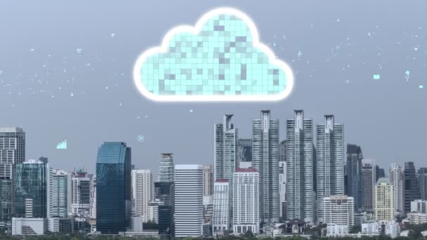 Technologie Cloud Computing Stockage Données Ligne Pour Partage Données Altération — Video