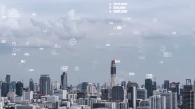 İş verileri analitik arayüzü akıllı şehrin üzerinde uçuyor ve iş zekasının geleceğini değiştiriyor. Stratejik plan için büyük verileri analiz etmek için bilgisayar yazılımı ve yapay zeka kullanılır .